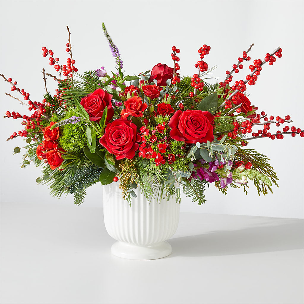 Big Red Bow Bouquet – Dalias Flowers, Cornelius NC