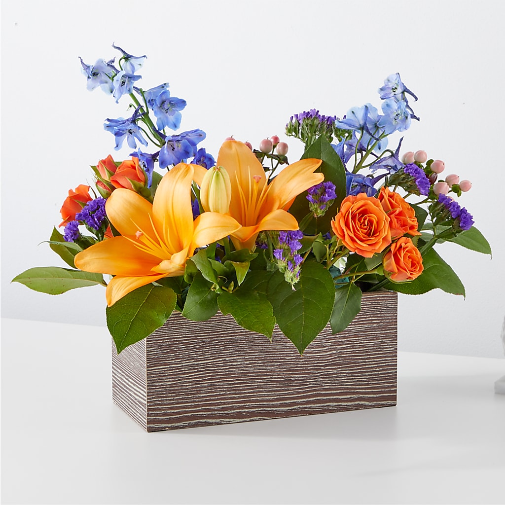 Radiant Citrus Box Bouquet – Dalias Flowers, Cornelius NC