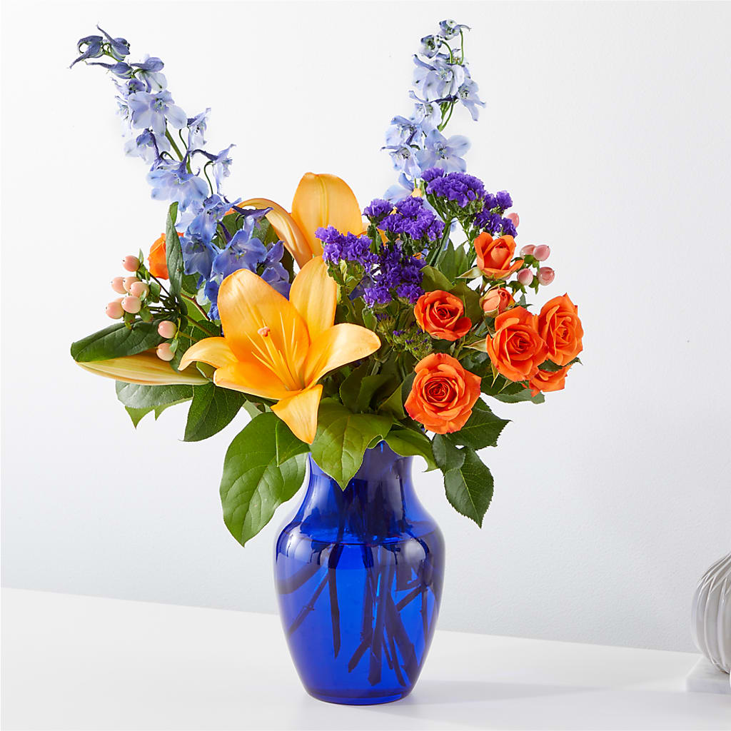 Radiant Citrus Bouquet – Dalias Flowers, Cornelius NC
