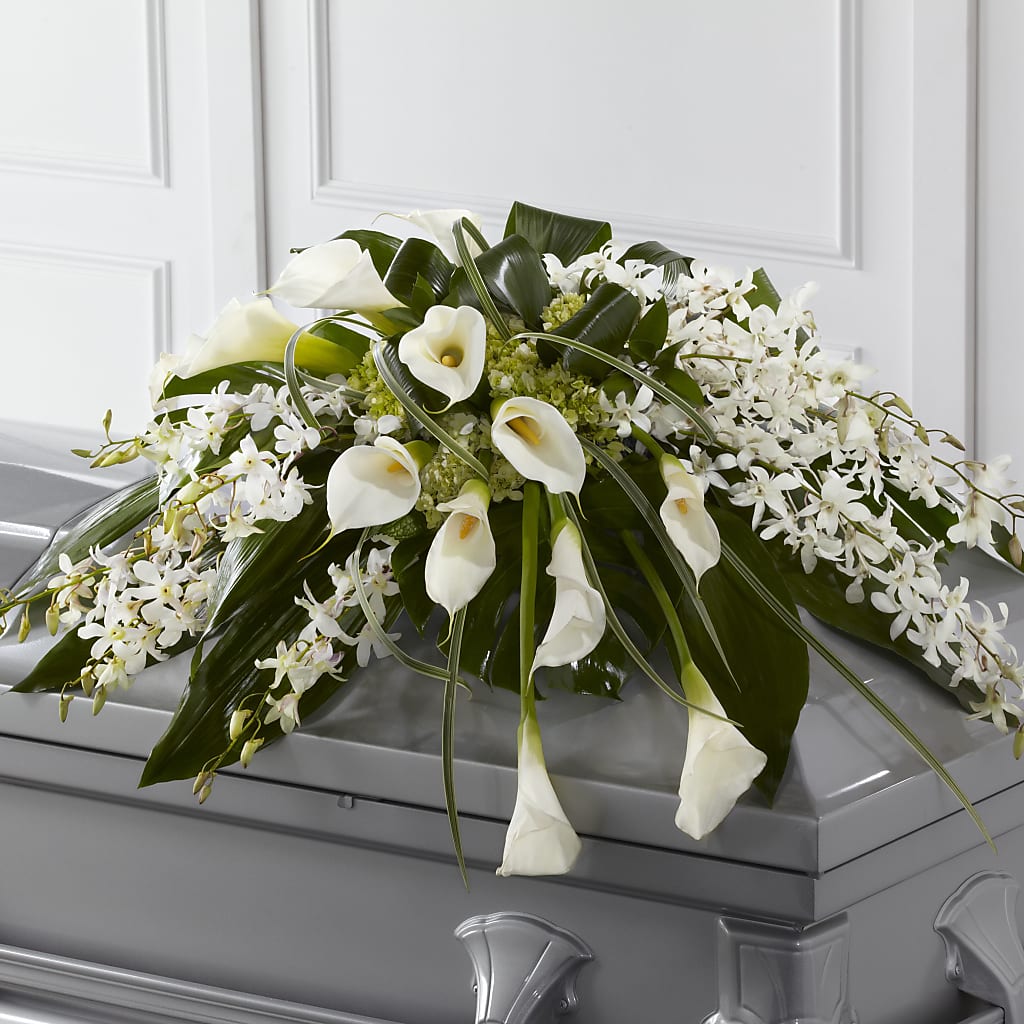 Angel Wings Casket Spray – Dalias Flowers, Cornelius NC