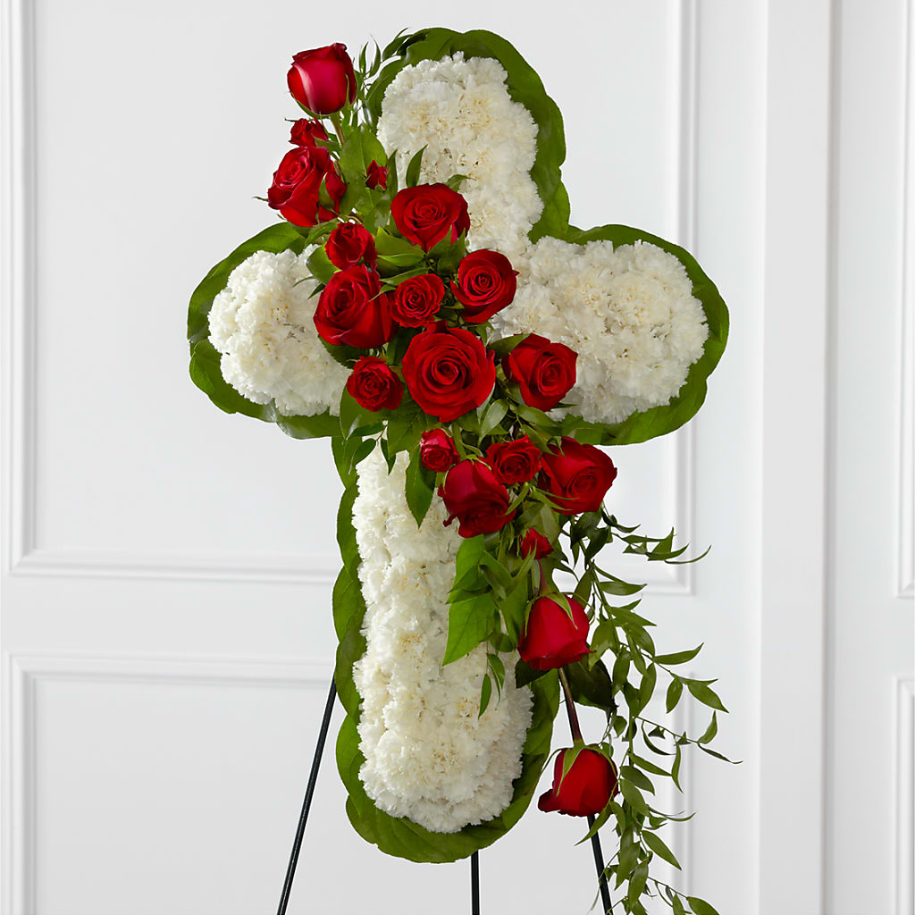Floral Cross Easel – Dalias Flowers, Cornelius NC