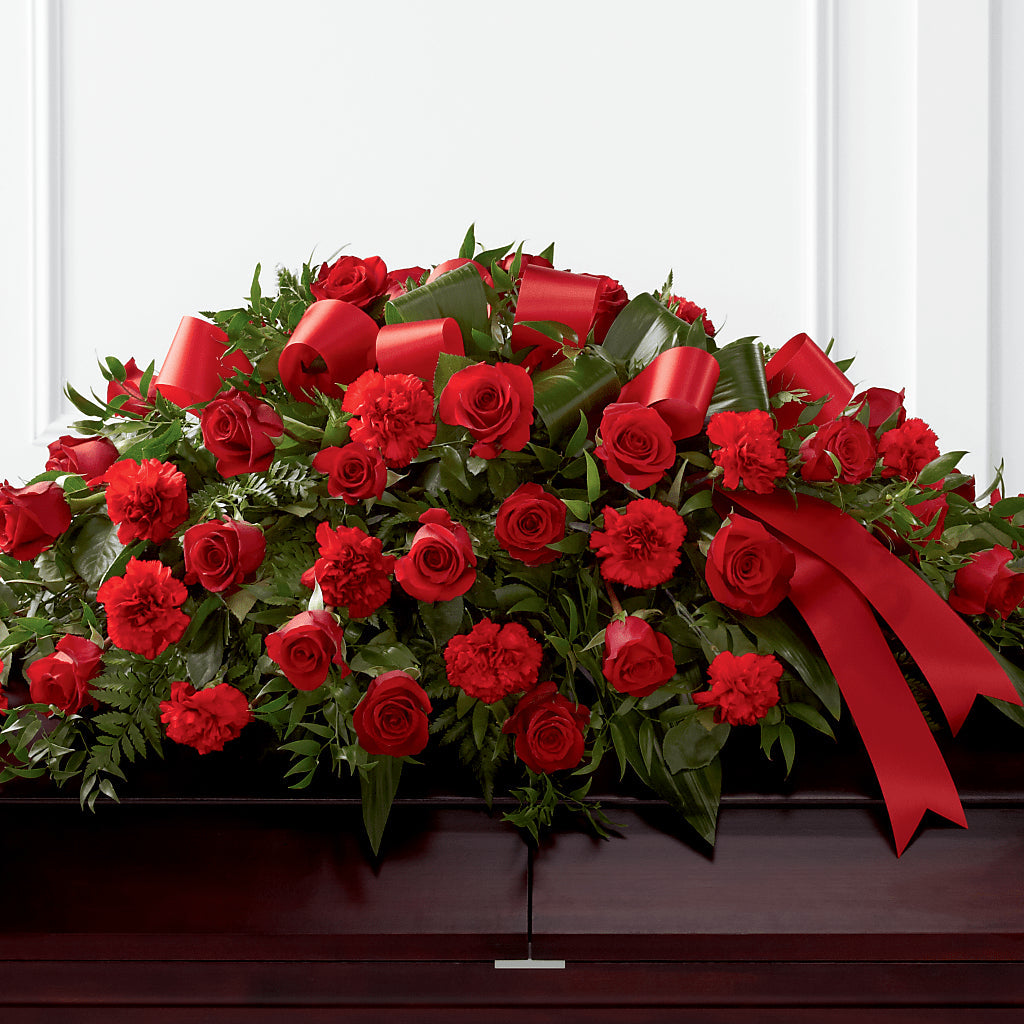 Tribute of Life Casket Spray – Dalias Flowers, Cornelius NC