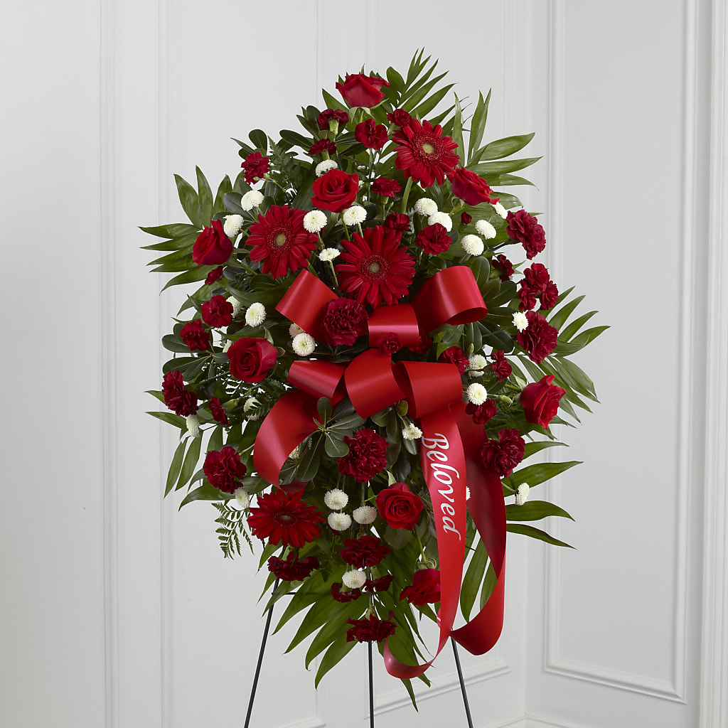 Treasured Memories Standing Spray – Dalias Flowers, Cornelius NC