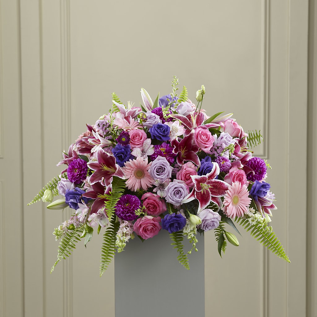 Fare Thee Well Pedestal – Dalias Flowers, Cornelius NC