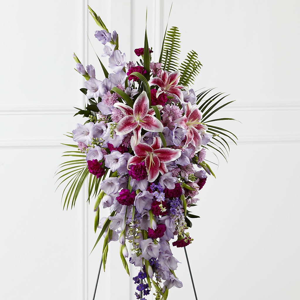 Tender Touch Standing Spray – Dalias Flowers, Cornelius NC