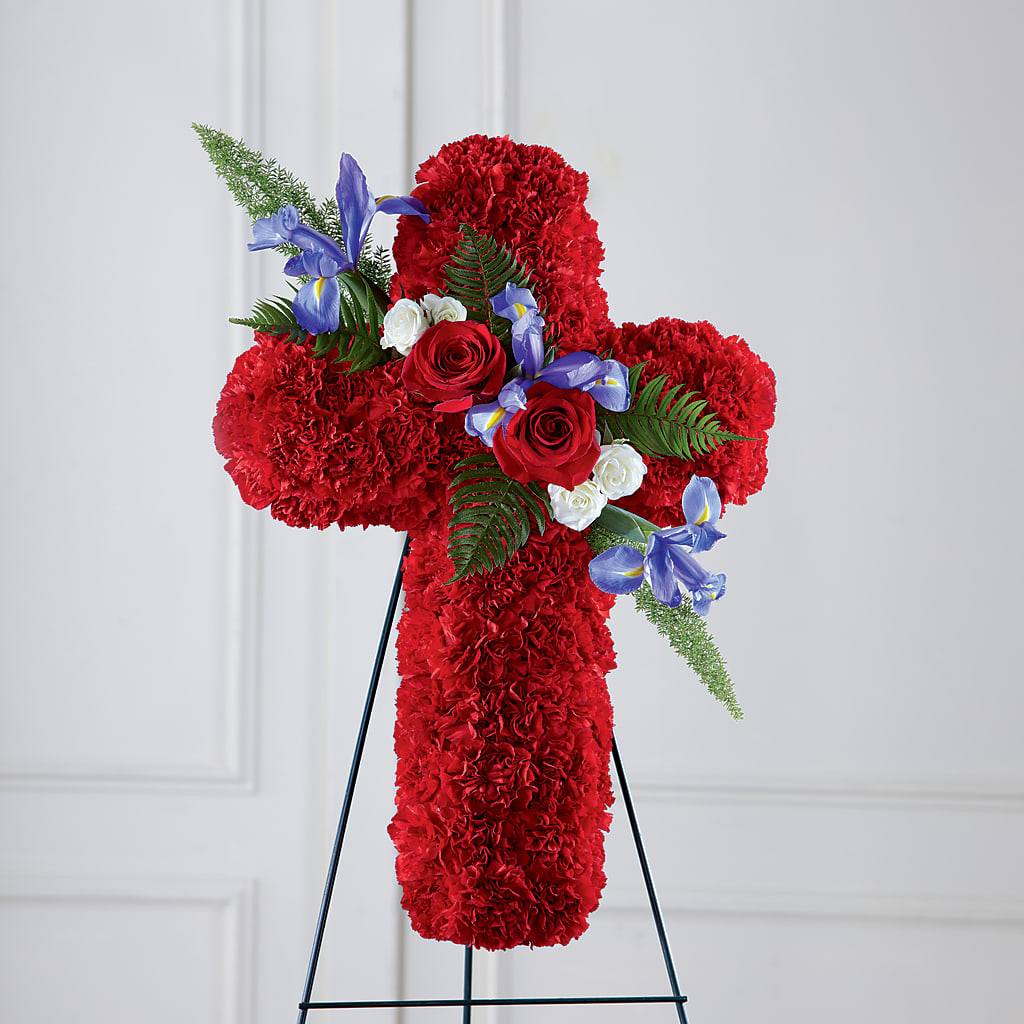 Faithful Hero Floral Cross – Dalias Flowers, Cornelius NC