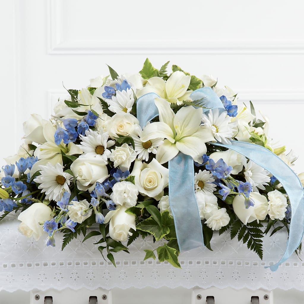 Tender Treasure Casket Spray – Dalias Flowers, Cornelius NC