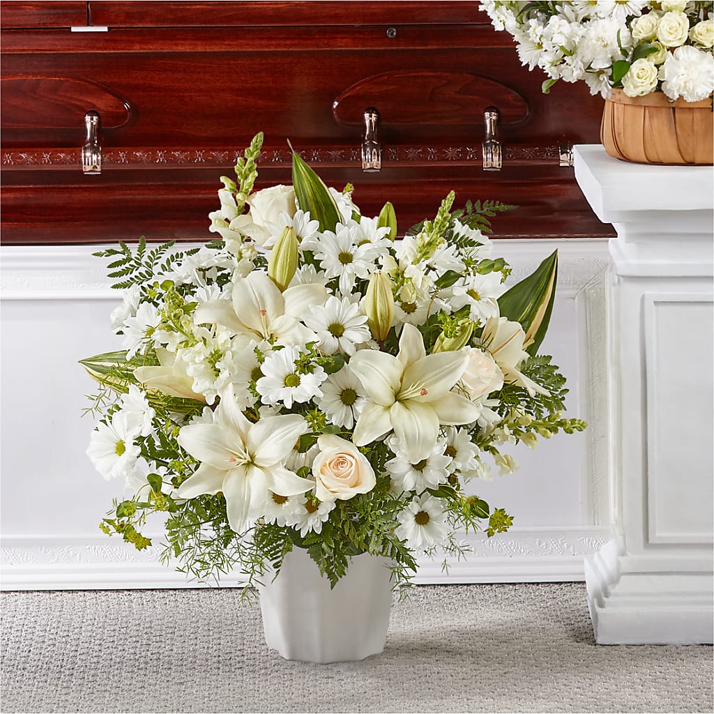Thoughts of Tranquility Floor Basket – Dalias Flowers, Cornelius NC