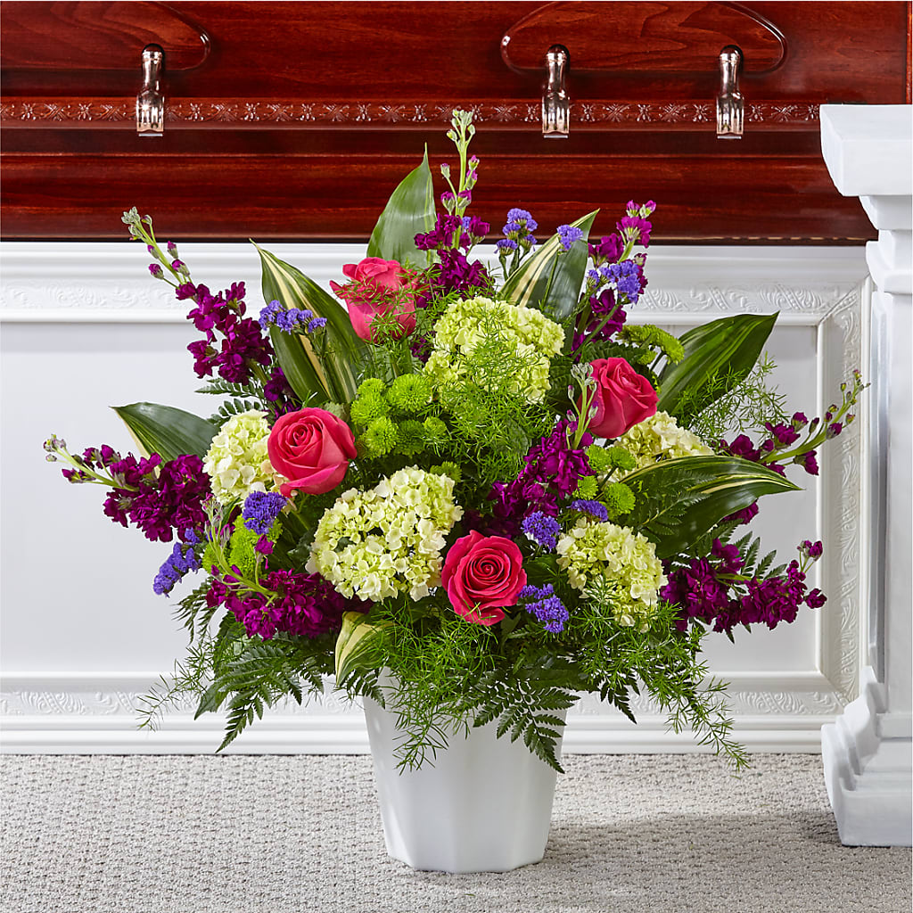 Beautiful Horizons Floor Basket – Dalias Flowers, Cornelius NC