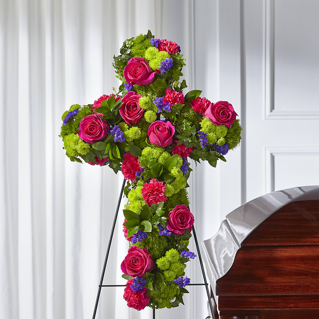 Tribute Rose Floral Cross – Dalias Flowers, Cornelius NC