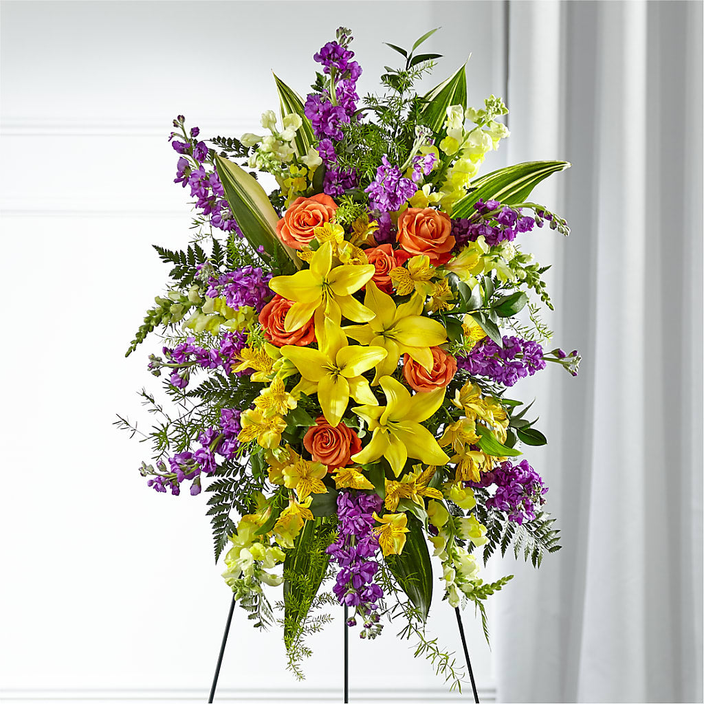 Thoughtful Prayers Standing Spray – Dalias Flowers, Cornelius NC