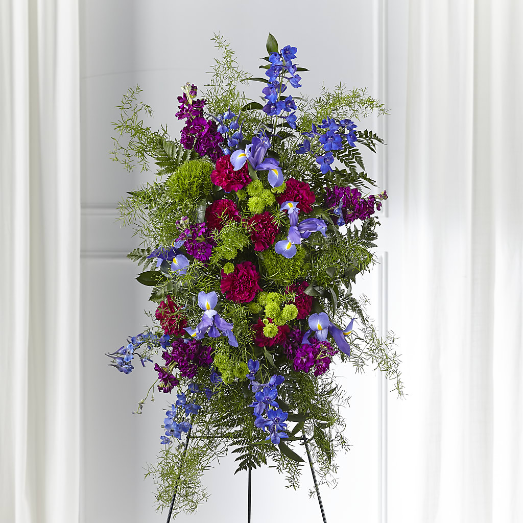 Heavenly Skies Standing Spray – Dalias Flowers, Cornelius NC