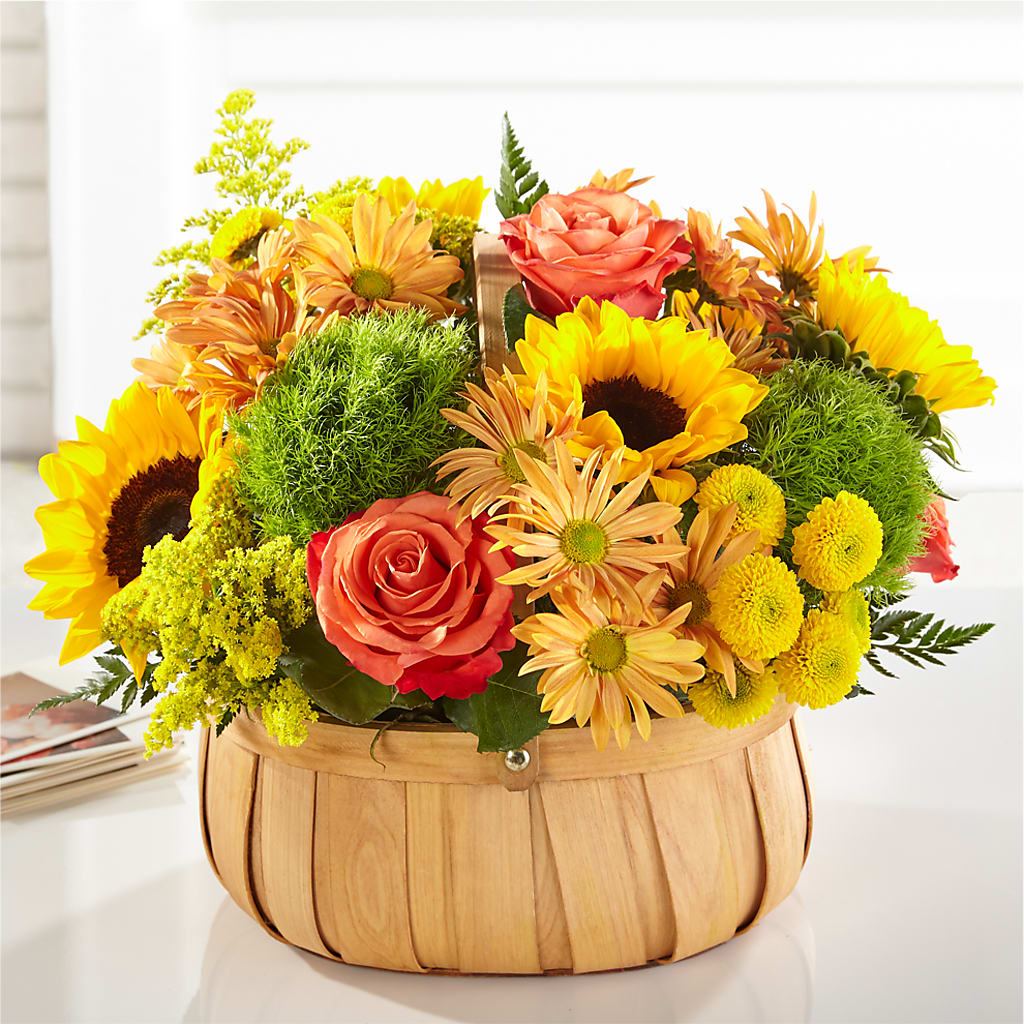 Harvest Sunflower Basket – Dalias Flowers, Cornelius NC