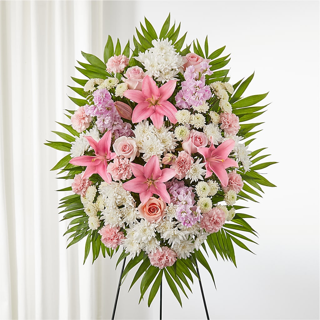 Offering Solace Standing Spray – Dalias Flowers, Cornelius NC