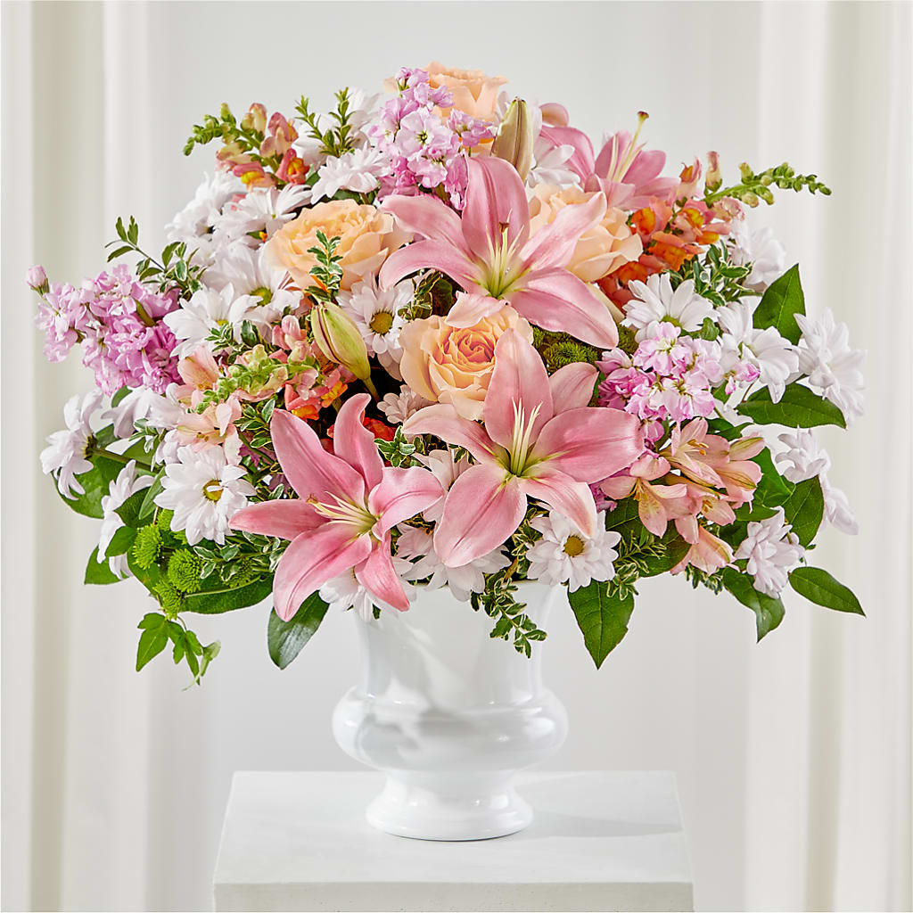 Heartfelt Gesture Urn Arrangement – Dalias Flowers, Cornelius NC