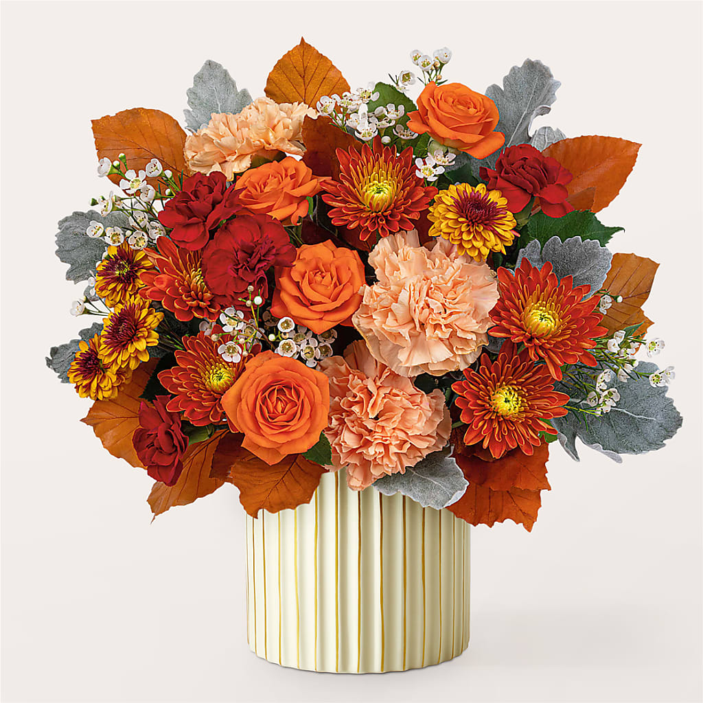 Merlot Bouquet with Ivory Vase – Dalias Flowers, Cornelius NC
