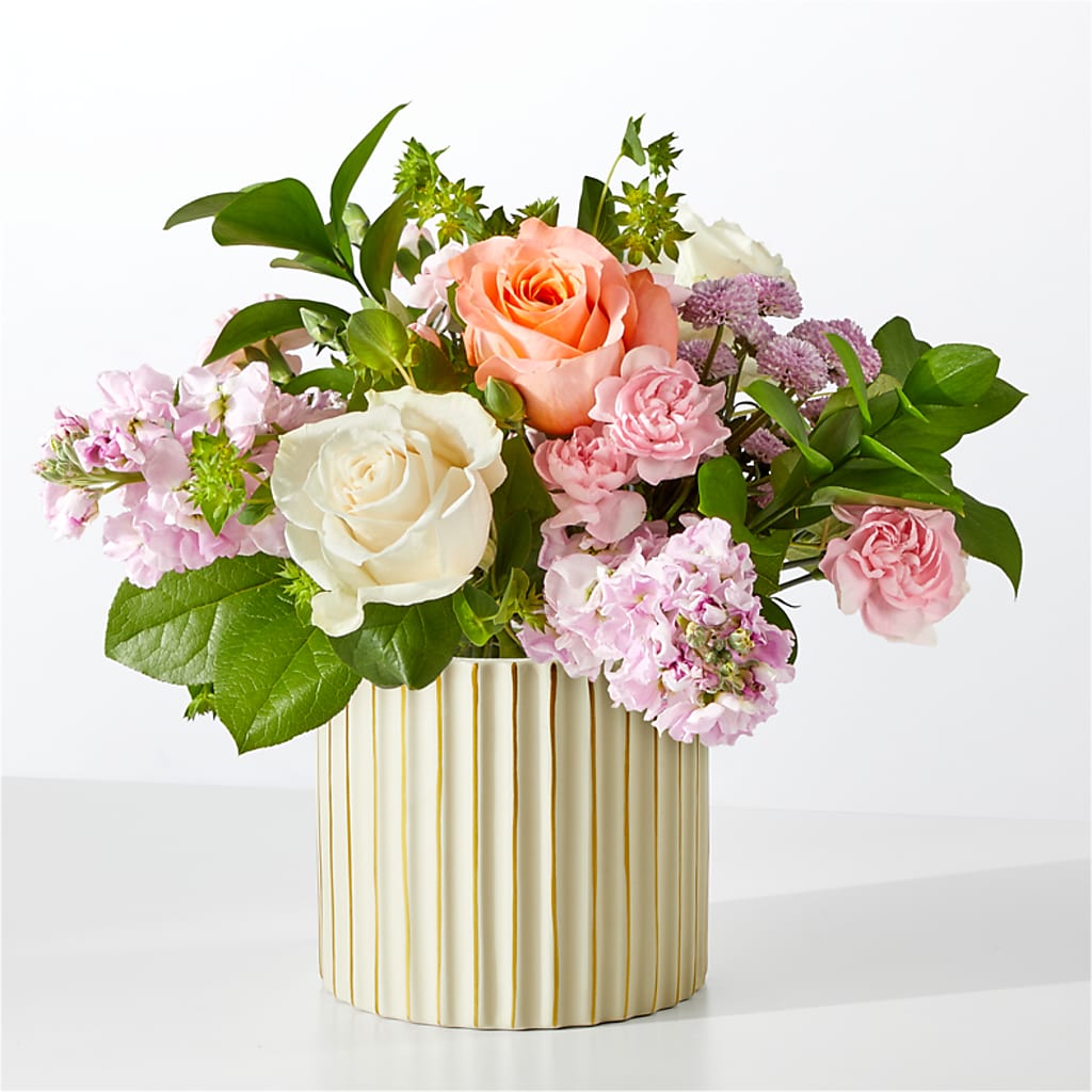 French Market Bouquet with Ivory Vase – Dalias Flowers, Cornelius NC