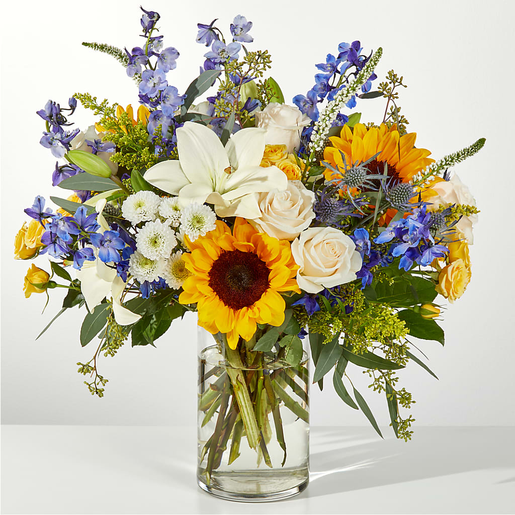 Wonderfully Sunny Bouquet – Dalias Flowers, Cornelius NC