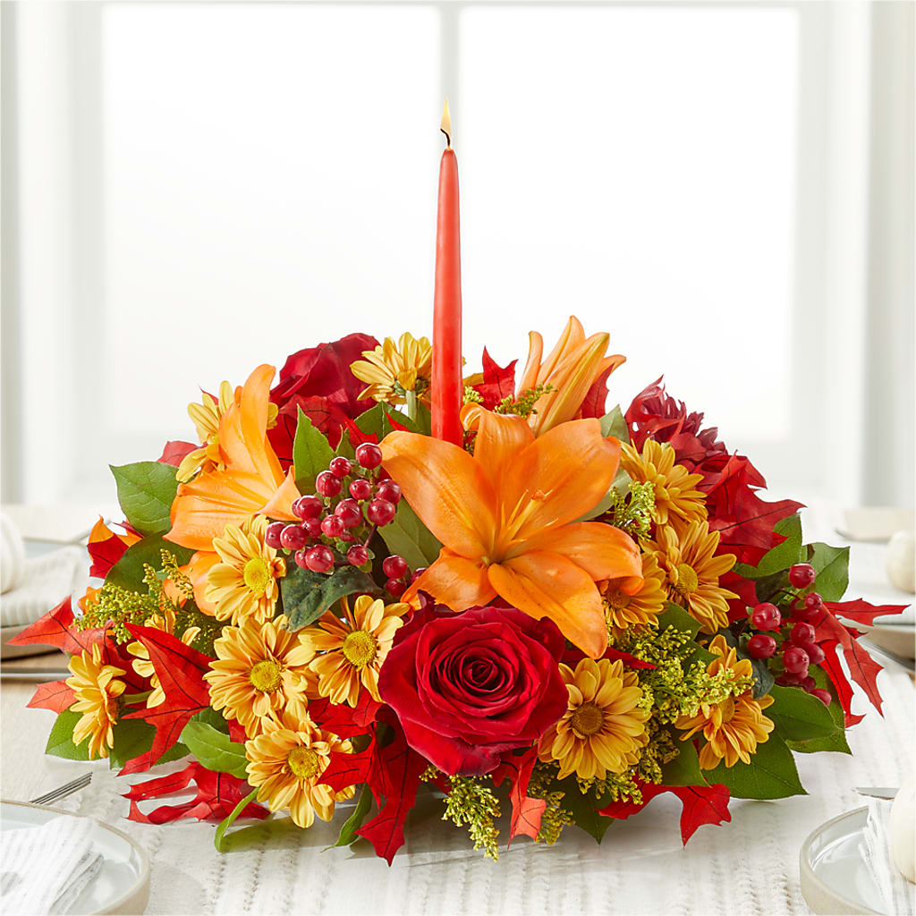 Autumn's Embrace Centerpiece – Dalias Flowers, Cornelius NC
