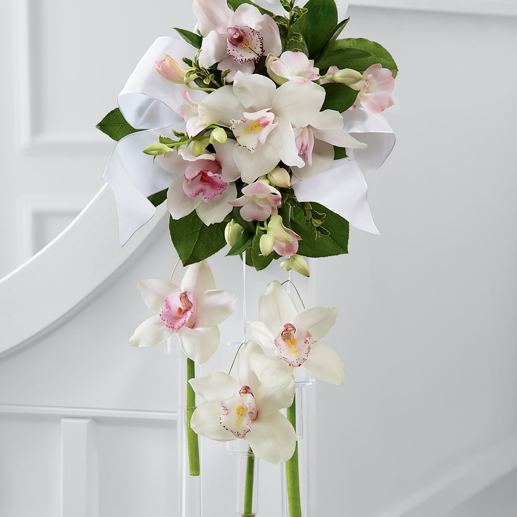 Perfect Entrance Pew Arrangement – Dalias Flowers, Cornelius NC
