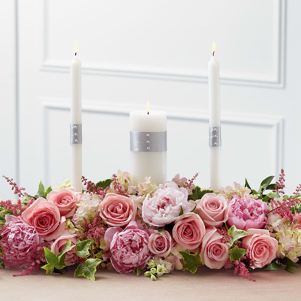 Worldwide Romance Unity Candle Arrangement – Dalias Flowers, Cornelius NC