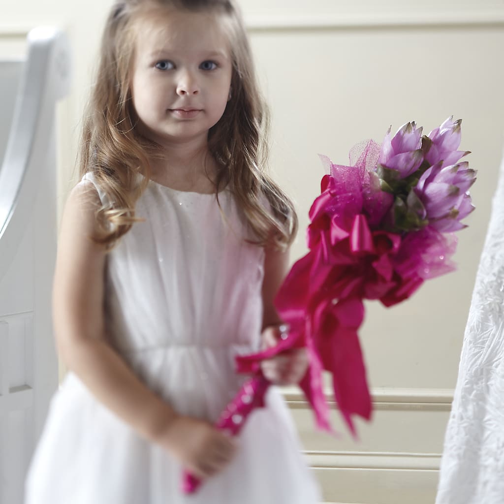 Sparkle Pink Flower Girl Bouquet – Dalias Flowers, Cornelius NC