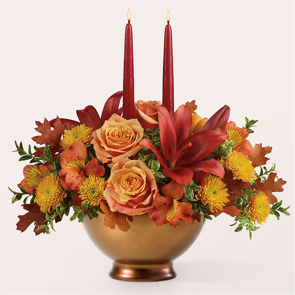 Harvest Table Centerpiece –  Dalias Flowers, Cornelius NC