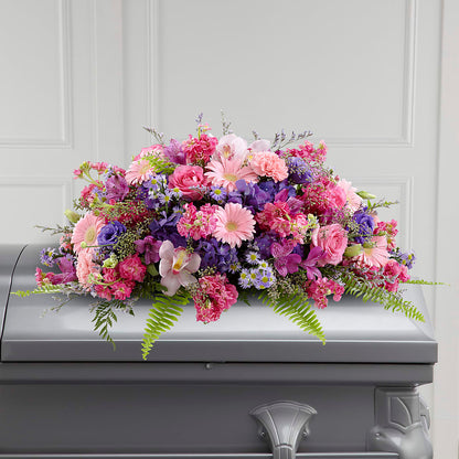 Glorious Garden Casket Spray –  Dalias Flowers, Cornelius NC