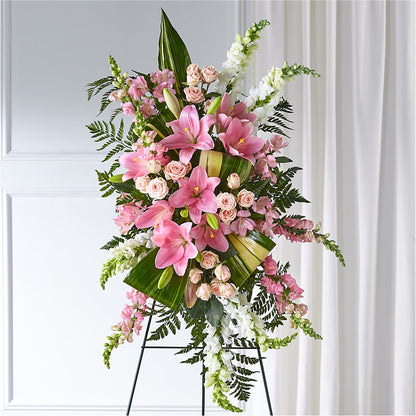 Elegant Embrace Standing Spray –  Dalias Flowers, Cornelius NC