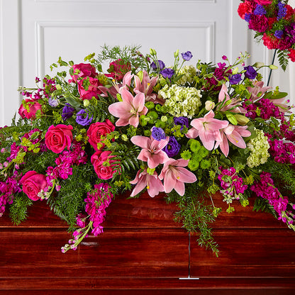 Radiant Tribute Casket Spray –  Dalias Flowers, Cornelius NC