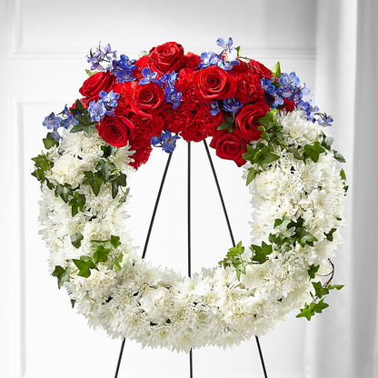 Patriotic Passion Wreath –  Dalias Flowers, Cornelius NC