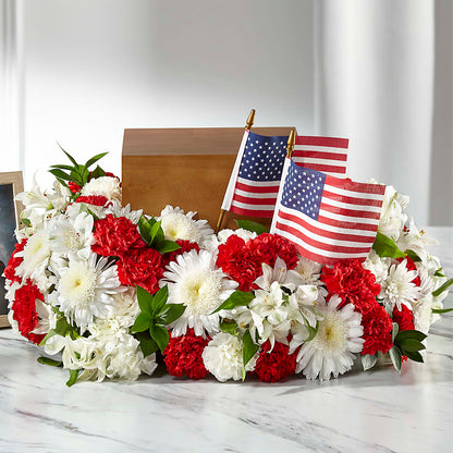 Spirit of Patriotism Cremation Adornment –  Dalias Flowers, Cornelius NC