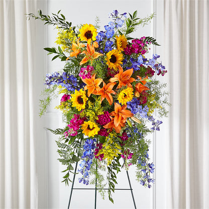 Sunlit Memories Standing Spray (Standard) –  Dalias Flowers, Cornelius NC