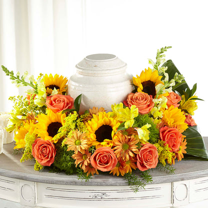 Faithful Sunflower Cremation Adornment –  Dalias Flowers, Cornelius NC