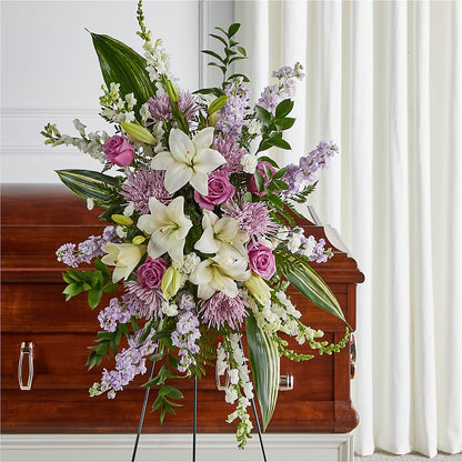 Grateful Hearts Standing Spray –  Dalias Flowers, Cornelius NC