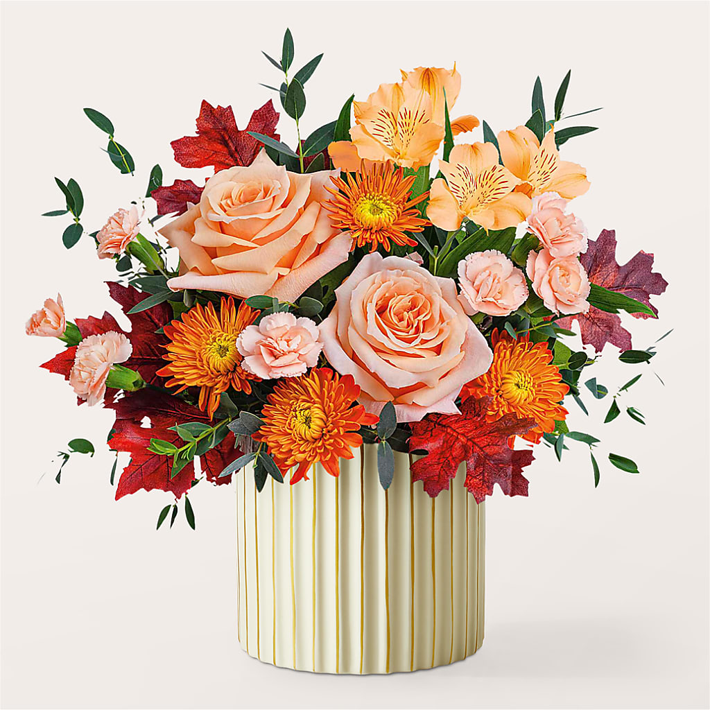 Spiced Latte Bouquet with Ivory Vase –  Dalias Flowers, Cornelius NC