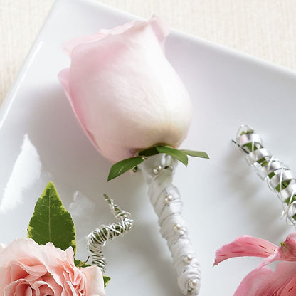 Pink Rose Boutonniere –  Dalias Flowers, Cornelius NC