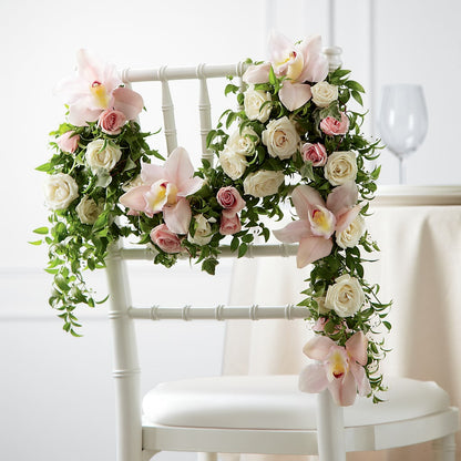 Orchid Rose Chair Décor –  Dalias Flowers, Cornelius NC