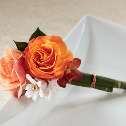 Sunset Dream Boutonniere –  Dalias Flowers, Cornelius NC