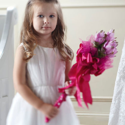 Sparkle Pink Flower Girl Bouquet –  Dalias Flowers, Cornelius NC