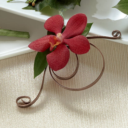 Red Mokara Boutonniere –  Dalias Flowers, Cornelius NC